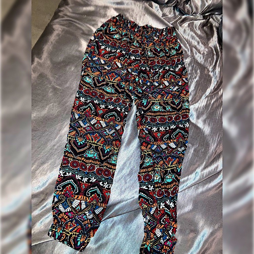 Multicolored Mandela Pattern Joggers